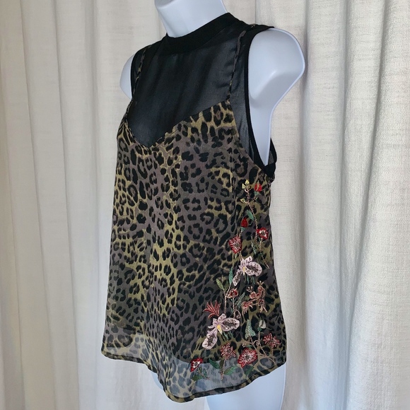 NWOT- Guess Odessa Animal Print Layered Top! - Picture 3 of 5